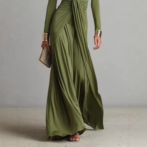 <span class=keywords><strong>Robe</strong></span> élégante et ajustée pour femme, col en V, manches longues, nouvelle collection automne 2026, style français, vente en gros pour boutiques - Product Image 3