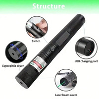 Pointeur laser USB haute puissance 303, lumière LED solaire UV, ciel étoilé, motifs multiples, pour une utilisation extérieure à longue portée