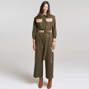 Delle donne A Blocchi di Colore Caldaia A Pieghe Con Cintura Della <span class=keywords><strong>Tuta</strong></span> - Product Image 1