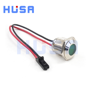 HUSA Interrupteur de sécurité à bouton-poussoir en métal argenté à tête haute 16 mm IP65 3A 220V 1NO à maintien momentané CE avec anneau lumineux LED - Product Image 5