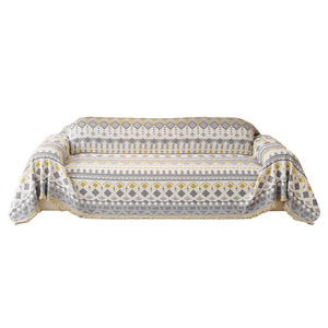 Chenille Bohemian <b>Sofa</b> <b>Cover</b> Geometric Pattern One-Piece Design All-Season Use - Product Image 5