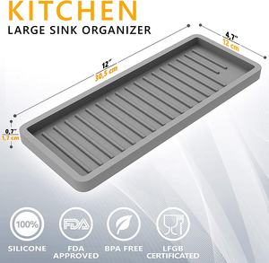 Cucina Del Sapone Del Silicone Vassoio Sotto Il Lavello Organizzatore per Cucchiaio di Riposo - Product Image 5