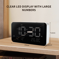 Réveil numérique personnalisé à commande vocale Réveil mains libres pour chambre à coucher Seniors Kids Blind Heavy Sleepers
