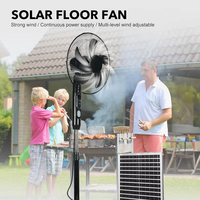 16-Zoll-Solarventilator mit Mückenabwehrlicht, 12W-Monopanel, 10000mAh-Akku, tragbarer 25W-Standventilator mit Fernbedienung