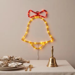 Battery Operated Copper Christmas Shape Hanging Ornament <b>LED</b> Display Screen <b>Lights</b> Indoor Window Home Xmas High Quality - Product Image 3