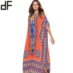 Abiti Hot Boho da <span class=keywords><strong>donna</strong></span> eleganti abbigliamento Casual taglio dritto vestito caftano da spiaggia Vestidos abito stampa <span class=keywords><strong>tunica</strong></span> caftano da spiaggia - Product Image 3