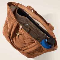 Sac fourre-tout matelassé en nylon léger pour femme, couleur unie, style élégant, idéal pour le shopping