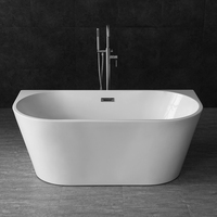 Baignoire autoportante de 1,7 m en acrylique pour intérieur, baignoire d'angle pour bain profond avec certifications CE et CUPC