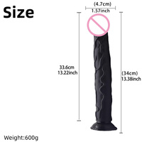 Popular Dildo Anal de Silicona Realista Enorme de 35 cm con Ventosa, Juguetes Sexuales para Mujeres
