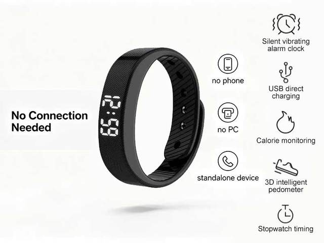 Aosman Stylish Silent Vibrating Alarm Smart Band Reminder Alarm Bracelet Timer Wristband for Children Man Women