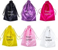 Sac d'emballage de cheveux en soie pour le regroupement en gros perruque sac en satin avec cordon perruque outils de coiffure organisateur pour la maison et le salo