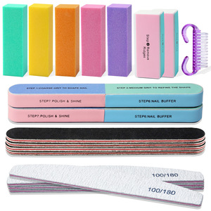 18pcs Manicure Tool Set <b>Nail</b> Polisher Cuticle Remover Dead Skin Repair <b>Kit</b> with ABS Plastic Case - Product Image 1
