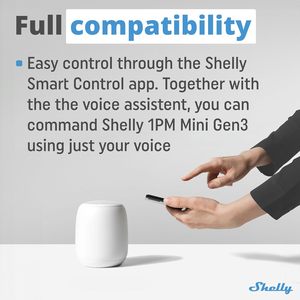 Interruptor inteligente Shelly 1PM Mini Gen3 | WiFi 1 canal 8A | Clasificación IP20 | Montado en la Pared | <span class=keywords><strong>Alexa</strong></span>/Google Home | Control de aplicaciones | Sin concentrador - Product Image 5
