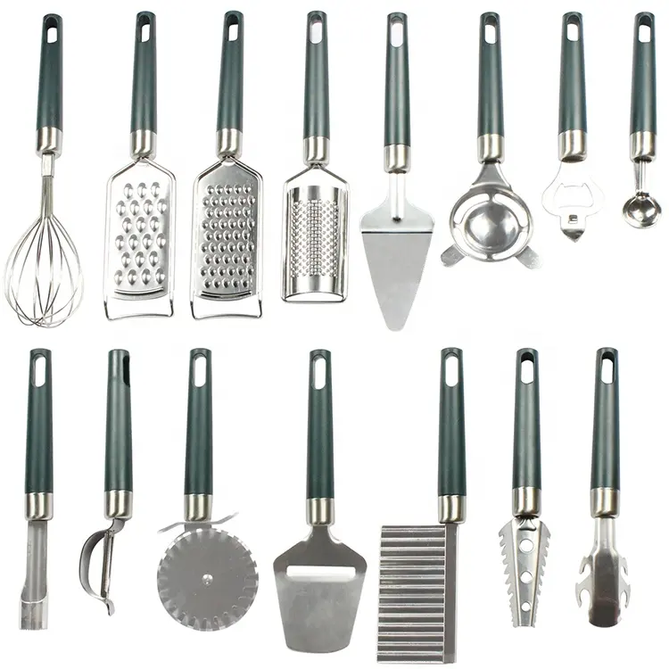 Smart Kitchen Utensils Gadget Stainless Steel 15 Pieces List of Kitcehn Tools for Home