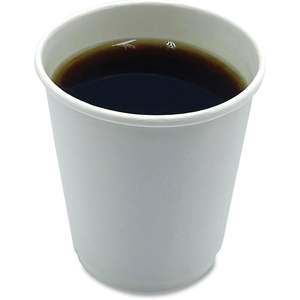 Boardwalk 8 Oz. Vasos Desechables Blancos de Doble Pared para Bebidas Calientes con Impresión de Lámina Dorada, Logotipo Personalizado, Recubrimiento de Pintura PE - 25 Unidades por Paquete - Product Image 3