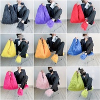 FM10 nouveau style femme luxe moelleux fourrure sac intérieur maison peluche floue fausse fourrure mongole pantoufles ensemble