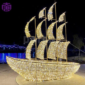 Lumière LED de Noël en forme de bateau pour décorations commerciales de fêtes, lumières décoratives de haute qualité pour la maison - Product Image 2