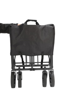 <b>Collapsible</b> Metal Utility Cart 60x40x30cm Oxford Fabric Folding <b>Wagon</b> with 4 Wheels for Outdoor Storage and Transport - Product Image 3