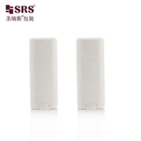 Vide Rechargeable Ovale Plat En Plastique PP 40g Déodorant Bâton Conteneur Baume À Lèvres Tube Emballage Vide