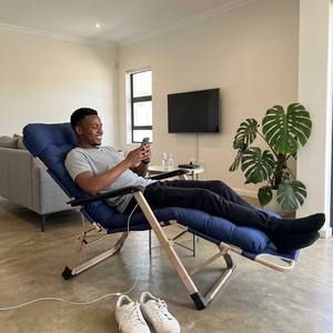 Chaises Pliantes Portables Modernes d'Extérieur en Fer et <span class=keywords><strong>Tissu</strong></span>, Mobilier <span class=keywords><strong>de</strong></span> Plage <span class=keywords><strong>pour</strong></span> <span class=keywords><strong>Jardin</strong></span>, Camping, Cour, Bain <span class=keywords><strong>de</strong></span> Soleil avec Sangle - Product Image 2