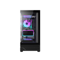 AntarcChill Most Popular Curved Tempered Glass PC Computer Case & Tower ATX Pc Case Gaming Rgb Cooling Fan with ATX Power Supply