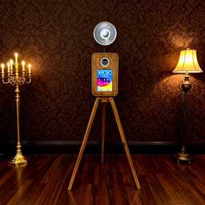 Huanyji HYJ-WiP-<span class=keywords><strong>3</strong></span> Cabina Fotografica Istantanea con Specchio in Legno, Compatibile con <span class=keywords><strong>iPad</strong></span>/GoPro/Fotocamera/DSLR, Wi-Fi/Bluetooth, Controllo Remoto, Garanzia di 2 Anni - Product Image 1