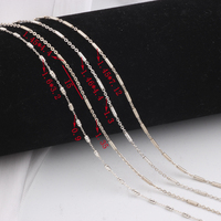 Chaîne à maillons et à barres personnalisée Chaîne câblée en argent sterling 925 avec barre tubulaire à motifs pour collier, bracelet et bijoux à bricoler soi-même