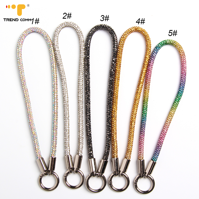 Diamond Crystal Love Silver Phone Lanyard Stylish Mobile Phone Chain Strap Patch