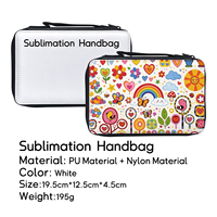 Étui à crayons en cuir PU pour sublimation, pochette à stylos, impression par transfert thermique, pochette de papeterie pour dessin artistique, organisateur portable à fermeture éclair