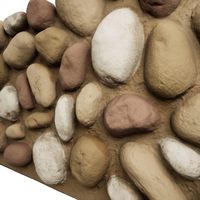 Panel Dinding 3D Motif Batu Kerikil Poliuretan, Veneer Batu Palsu untuk Eksterior Interior, Lapisan Batu untuk Latar Belakang