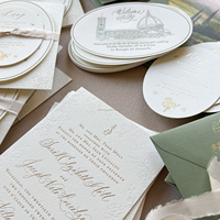 Invitations de mariage en typographie premium avec impression vanille, logo personnalisé, RSVP, papier coton, carton, fabriqué en Chine