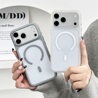 Funda Magnética Transparente de PC de Lujo Premium, Protección a Prueba de Golpes para 13 14 15 16 17 18 Pro Max, Suministro de Fábrica