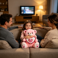 Ours en peluche musical lumineux en forme de cœur, cadeau d'anniversaire pour fille, idéal pour la Saint-Valentin et les déclarations d'amour
