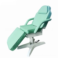 Table de Soin Esthétique Moderne en Métal avec Relevage Hydraulique, Fonction Rotative, Dossier et Repose-Pieds Ajustables pour Salons de Spa