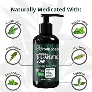 Gel Douche Naturel à l'Arbre à Thé et à la Menthe, Nettoyant en Profondeur, Rafraîchissant, pour l'Acné Corporelle, Format Voyage 250ml - Product Image 2