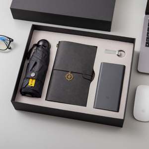 Paraguas Portátil Pequeño y Colorido de Moda con Cuaderno y Batería Externa con Memoria USB, Set de Regalo de Tendencia para 2025 - Product Image 1