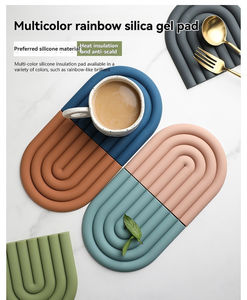 Wholesale Eco-Friendly Food Grade <b>Silicone</b> Insulated Placemats Nordic Style 15x15cm Simple Household Coasters Bowls Dishes Pans - Product Image 3