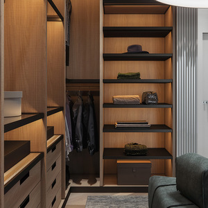 ตู้เสื้อผ้าห้องนอนแบบวอล์กอินที่ทันสมัยขยายได้พร้อมสีและขนาดที่สามารถปรับแต่งได้สำหรับห้องนั่งเล่นและห้องนอน - Product Image 5