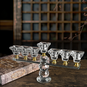Fabriek Direct Zeven Hoofd Europese Romantische Kristallen Kaarshouder Hotel Decoratie Kaarsstandaard Creatieve Ambachten - Product Image 2
