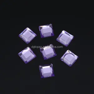 無料サンプル光沢のある紫色の正方形のアクリルラインストーンフラットバック非ホットフィックス
