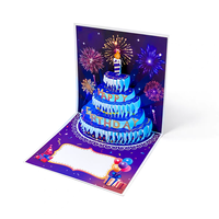 Cartes de vœux musicales 3D les plus vendues avec lampes de poche, cartes de vœux d'anniversaire et de Noël lumineuses en 3D