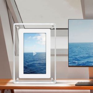 เครื่องเล่นโฆษณาคริสตัล X605 ขนาด 7 นิ้ว กรอบรูปดิจิตอล LCD วิดีโอเคลื่อนไหวอะคริลิกใส - Product Image 2