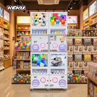 KEKU Distributeur de capsules d'œufs torsadés personnalisable, Premium, à 4 compartiments, pour jouets en capsule, équipement de divertissement de type borne d'arcade à monnayeur