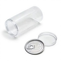 Meilleures ventes : Canettes transparentes en plastique PET de 150 ml à 1000 ml avec logo personnalisé et couvercle facile à ouvrir pour boissons gazeuses