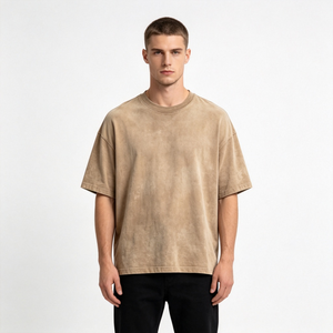 Camiseta de Hombre de Primera Calidad, 100% Algodón, Lavado Ácido, Cuello Redondo, Oversize, con Logotipo Personalizado, Hombros Caídos, Estilo Urbano - Product Image 1