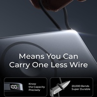 LISEN Batería Externa Magnética Ultra Delgada 3 en 1 con Cable Incorporado Power Bank Inalámbrico de 10000mAh para iPhone 17, AirPods y Apple Watch
