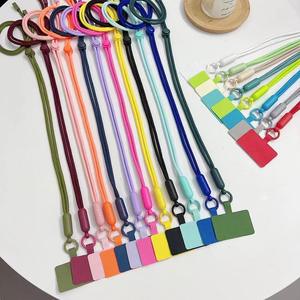 Cordon de téléphone portable réglable universel en nylon avec attache croisée pour le cou, couleur macaron, longue chaîne - Product Image 1