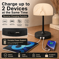Lampe de table LED COOLQING Nordic à 3 niveaux de luminosité, sans fil, avec recharge inversée, commande tactile, pour chevet, lecture, salon