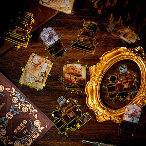 10 pièces/paquet feuille autocollants autocollants pour animaux de compagnie Ins Journal ciel étoilé bricolage main rétro matériel décoration autocollants 6 modèles - Product Image 4