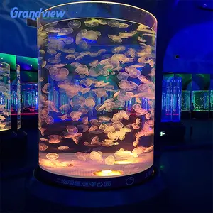 Grandview Manufacturer Big Cylinder Acrylic Large Aquarium Fish Tank